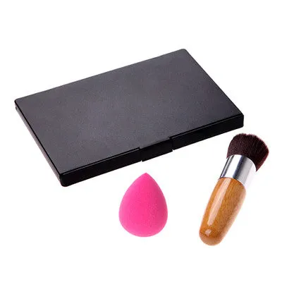 15 Colours Makeup Concealer Flat Bamboo Brush Sponge Puff Maquiagem + Make Up Brushes + Puff