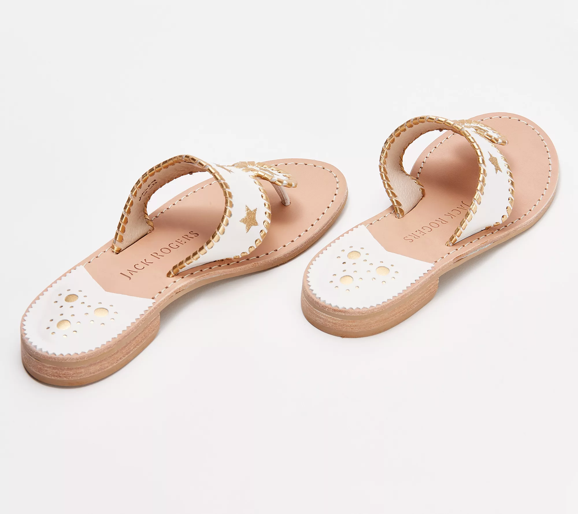 "As Is" Jack Rogers Leather Classic Jack Sandals - Stars