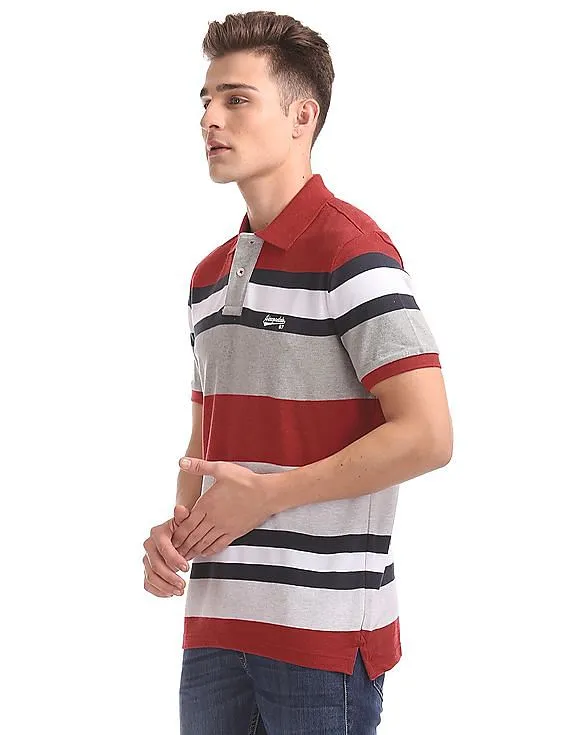 Aeropostale Striped Short Sleeve Polo Shirt