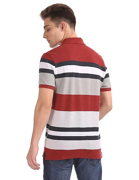 Aeropostale Striped Short Sleeve Polo Shirt