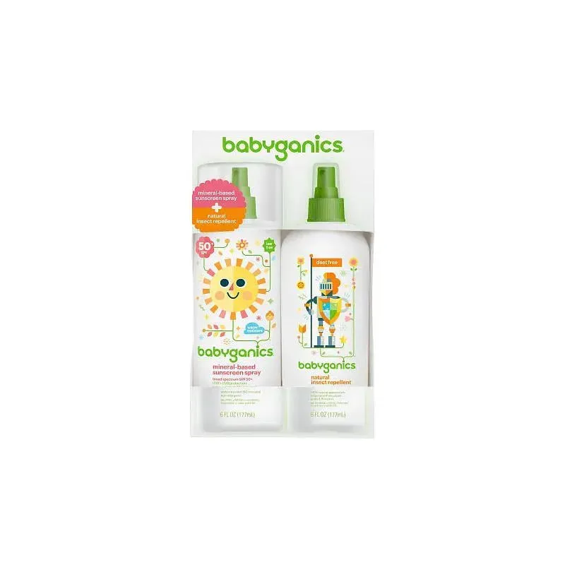 Babyganics Sunscreen Spray Bottle 50 SPF + Insect Repellent Combo