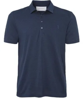 Baldessarini Blue Linen Striped Polo Shirt