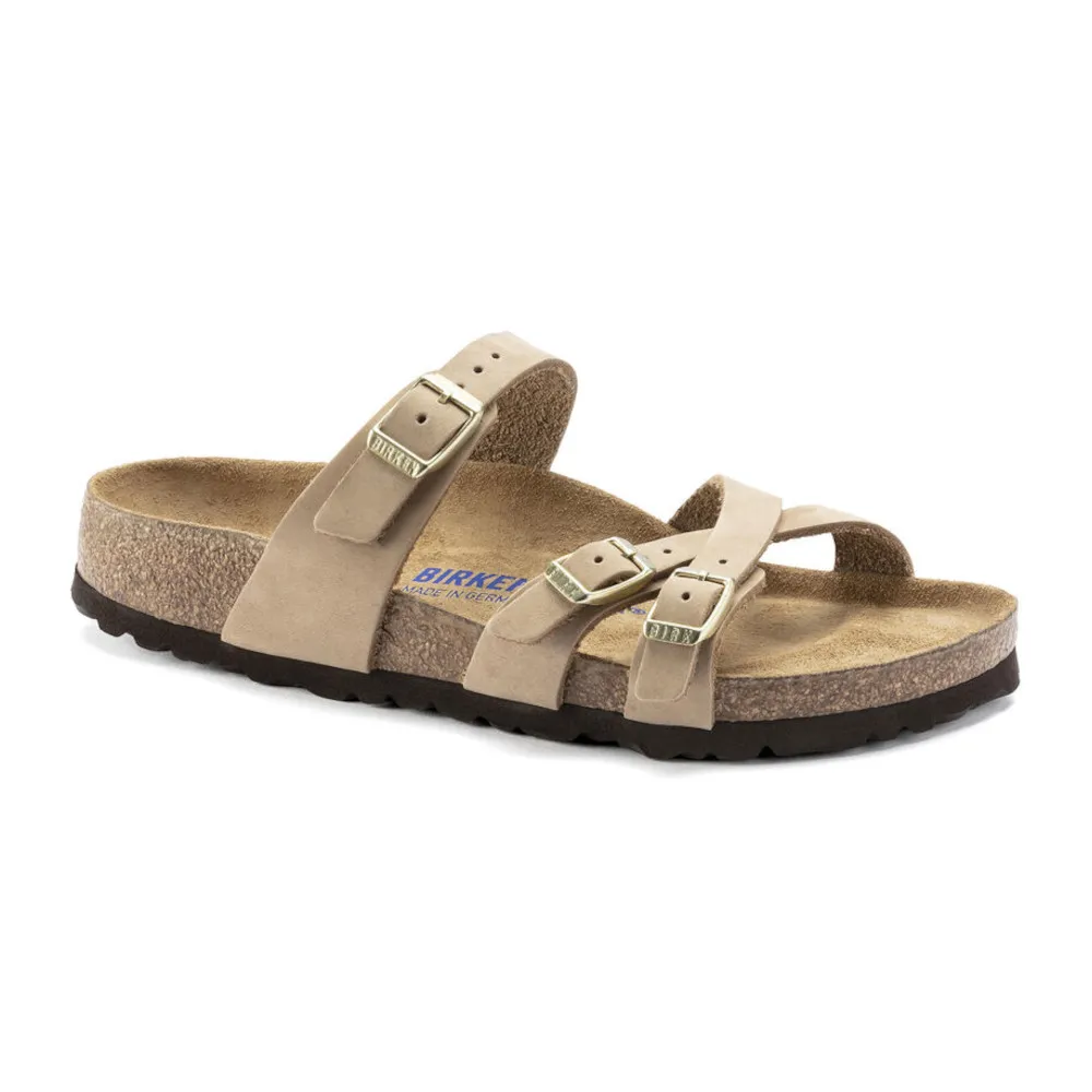 Birkenstock Franca Soft Footbed Sandcastle Nubuck Women’s Sandals (Regular)