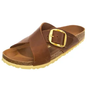 Birkenstock W' Siena Big Buckle Cognac Oiled Leather Sandals