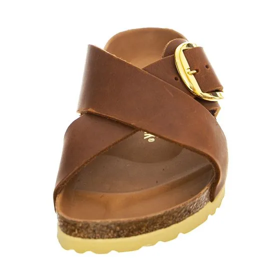 Birkenstock W' Siena Big Buckle Cognac Oiled Leather Sandals