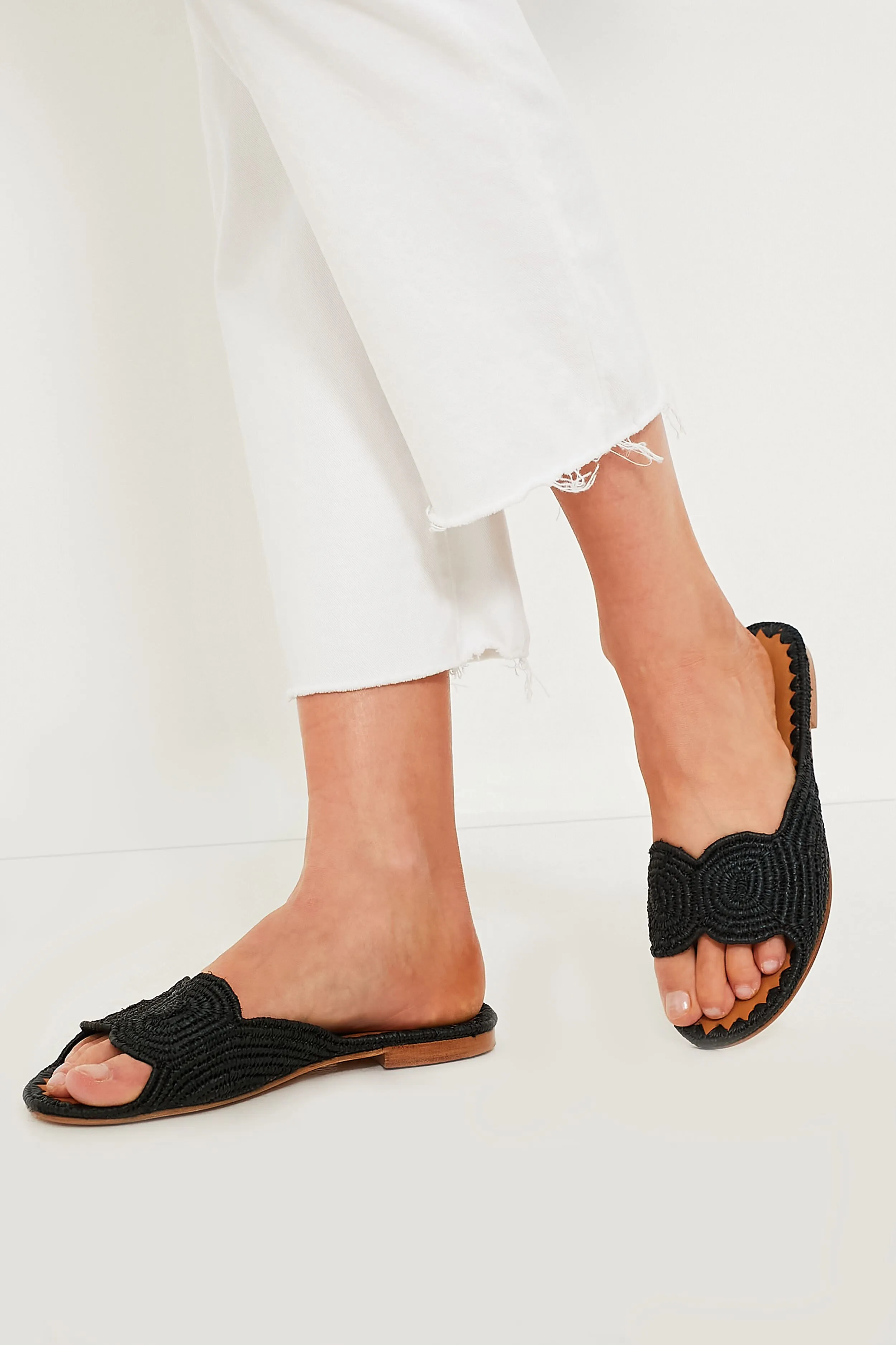 Black Raffia Naima Sandals