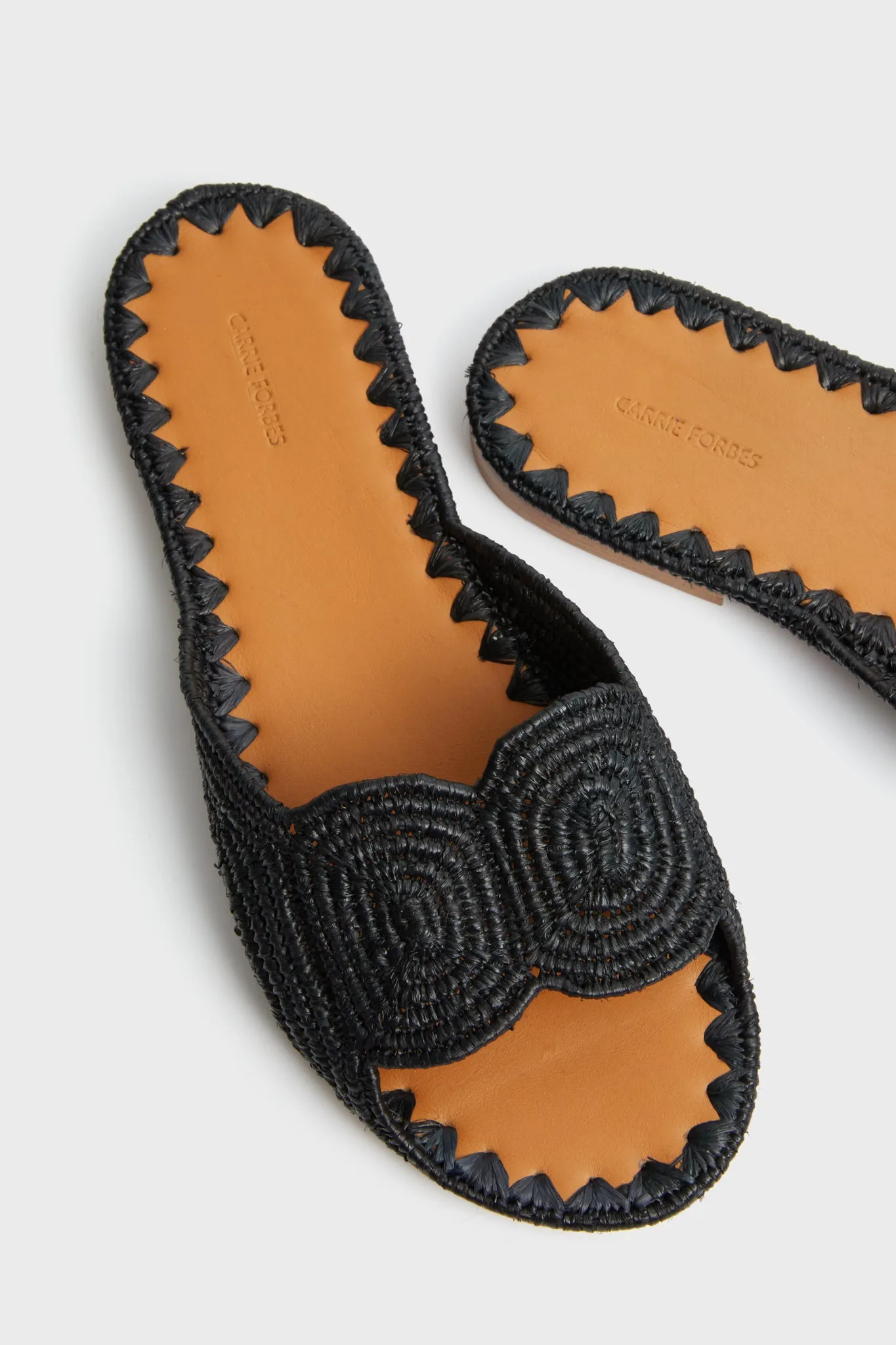 Black Raffia Naima Sandals