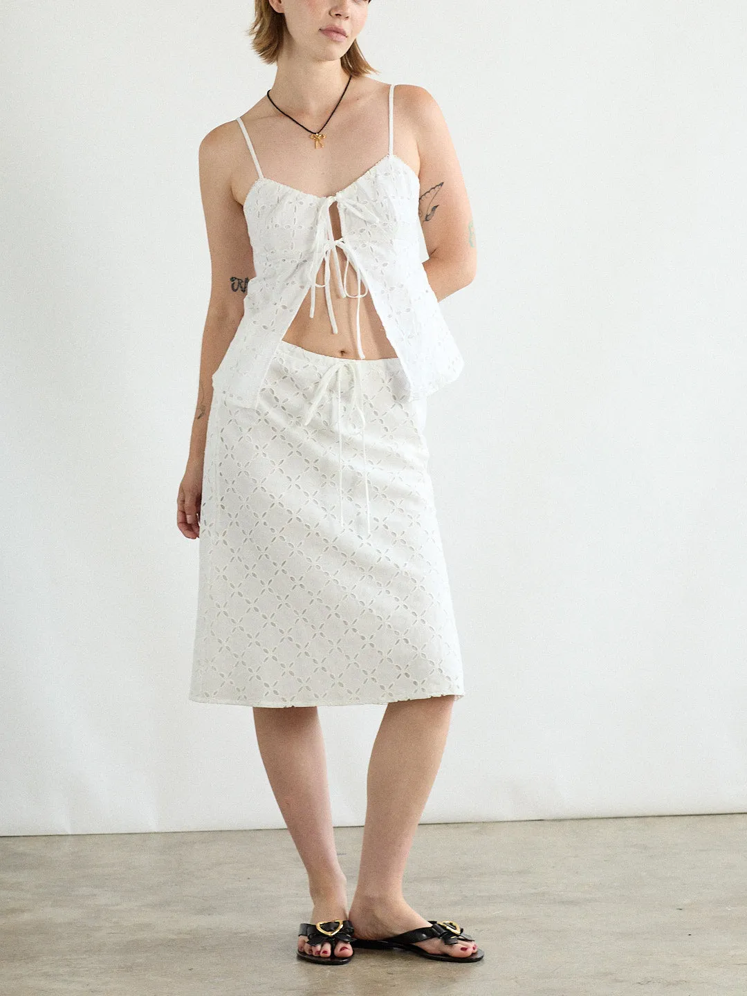 Cedar Eyelet Skirt - White