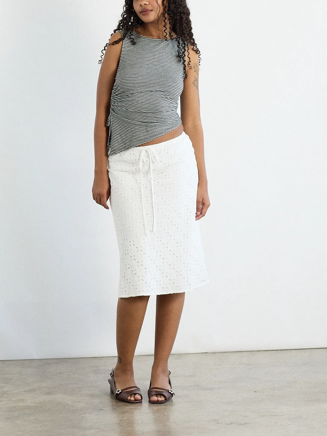 Cedar Eyelet Skirt - White