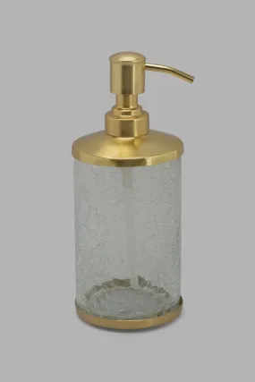 Clear And Gold Crackle Glass Lotion Dispenser