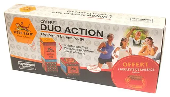 Coffret Duo ACTION 1 Baume du tigre rouge 19g +lotion 28 ml +roulette