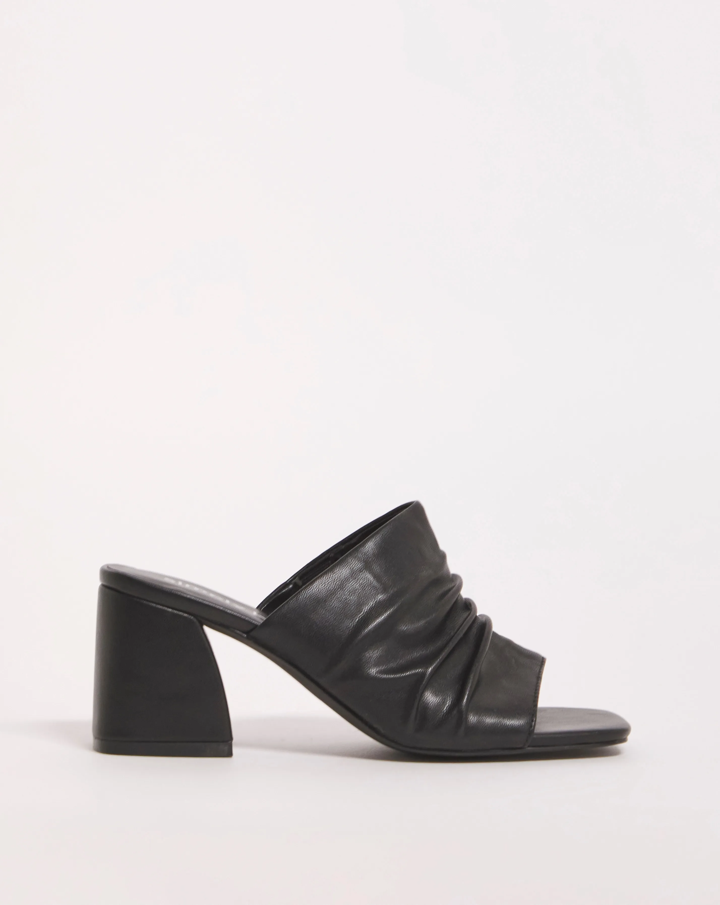 Elissa Ruched Heeled Mule Sandals Wide E Fit | Simply Be