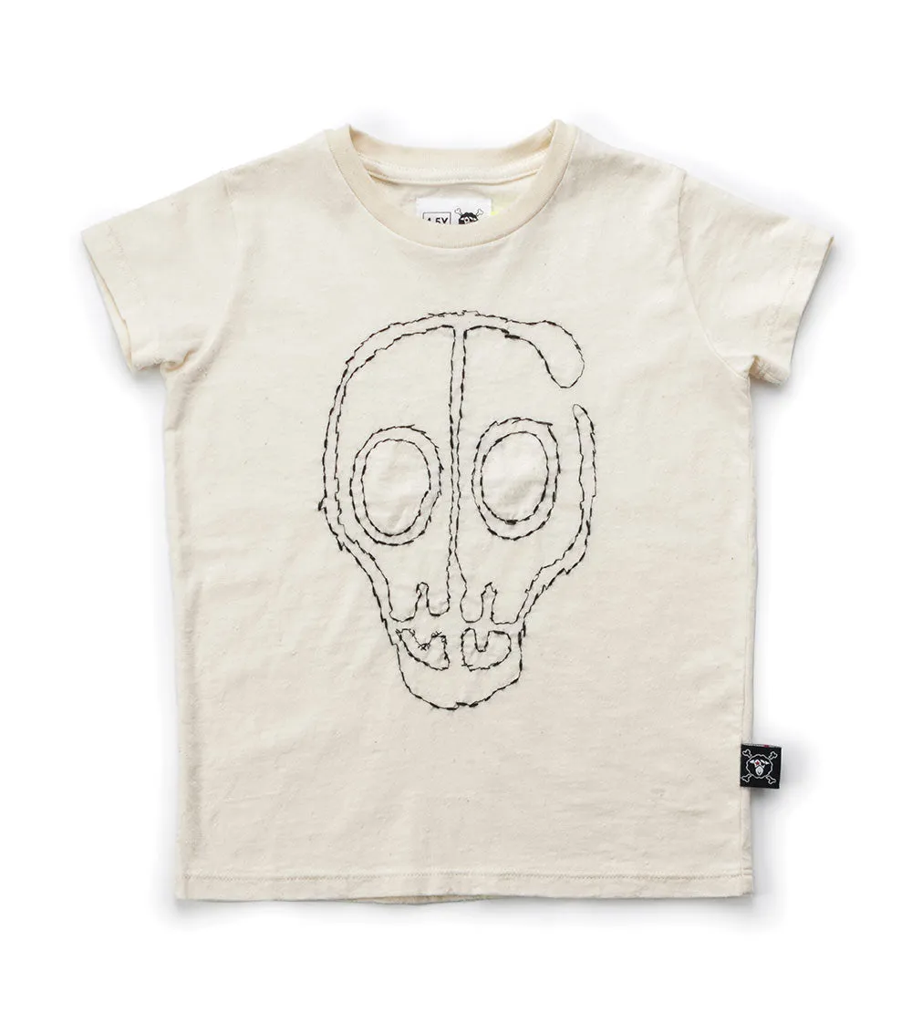 embroidered skull mask t-shirt