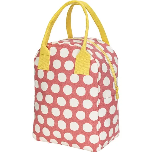 Fluf Dots Zipper Lunch Bag, Pink