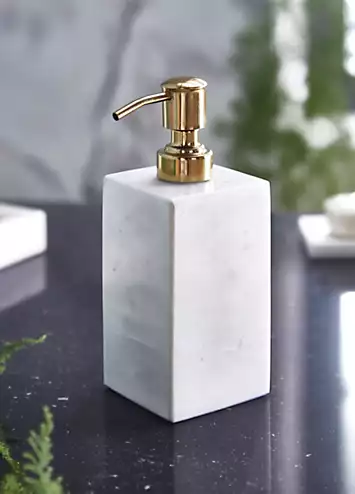 Freemans White Marble Liquid Soap Dispenser | Kaleidoscope