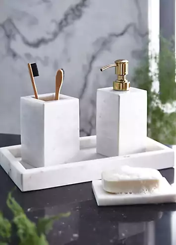 Freemans White Marble Liquid Soap Dispenser | Kaleidoscope