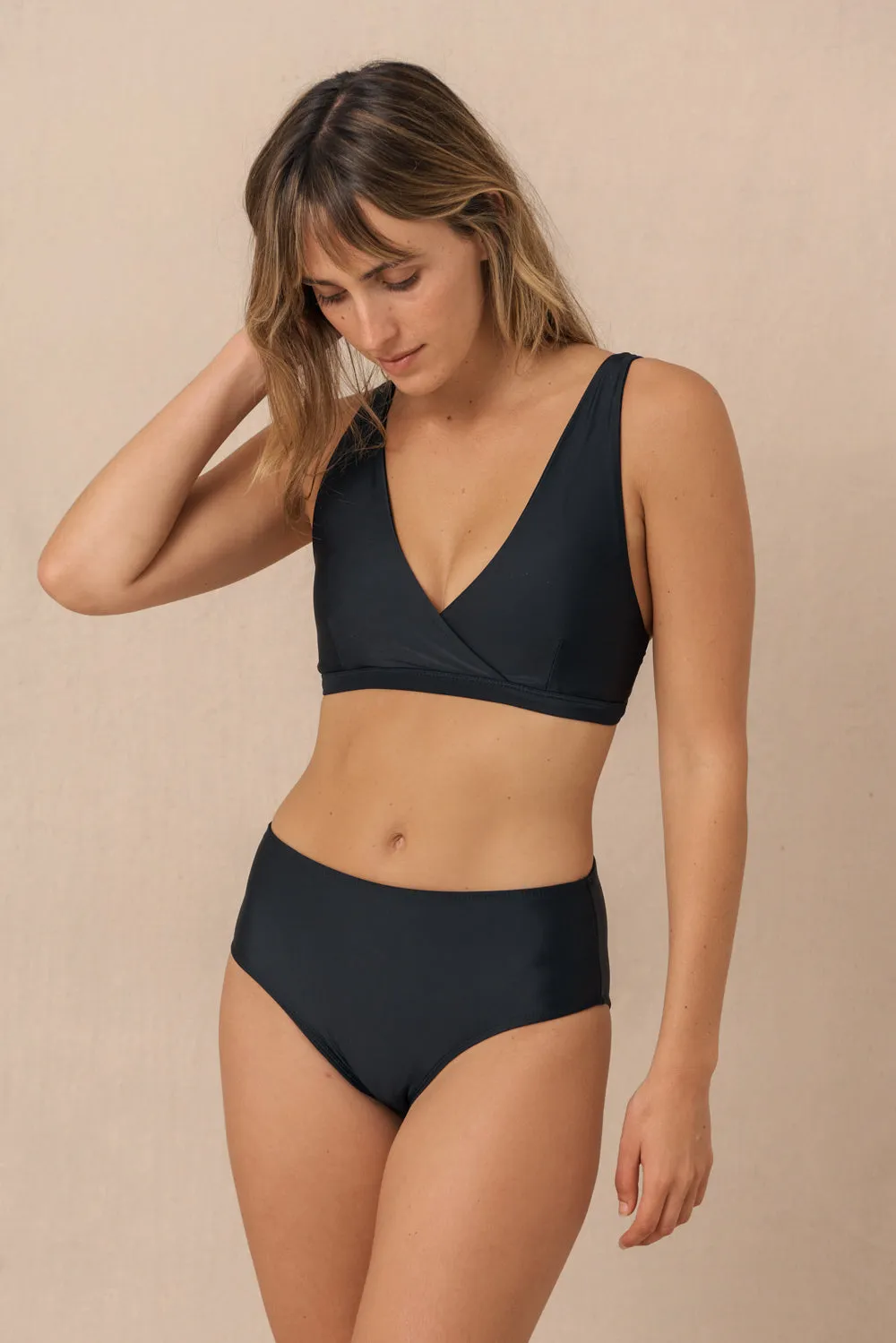 Hakea: Ember Mid-Rise Bikini Bottom - Black