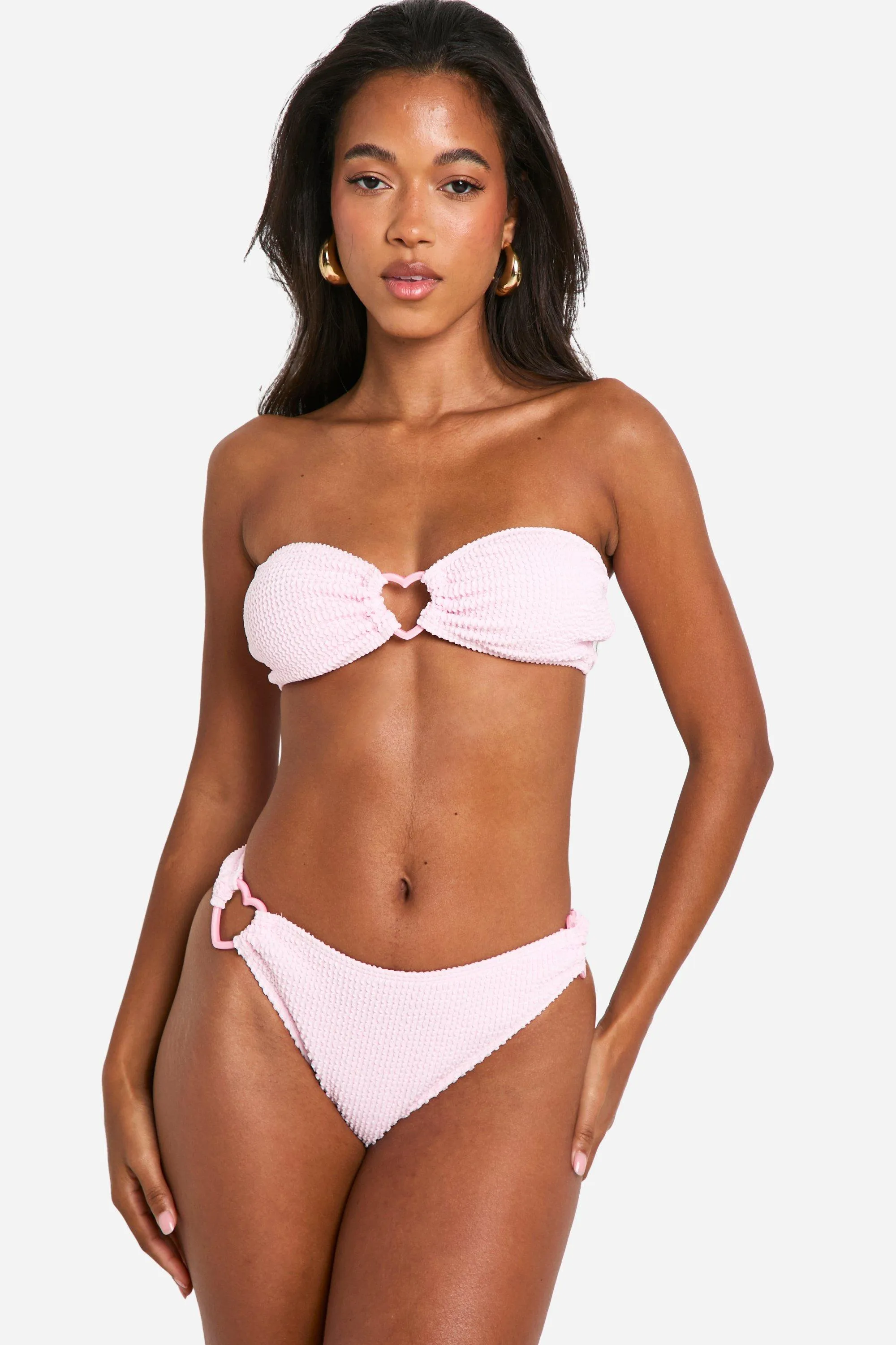 Heart Trim Crinkle Hipster Bikini Brief