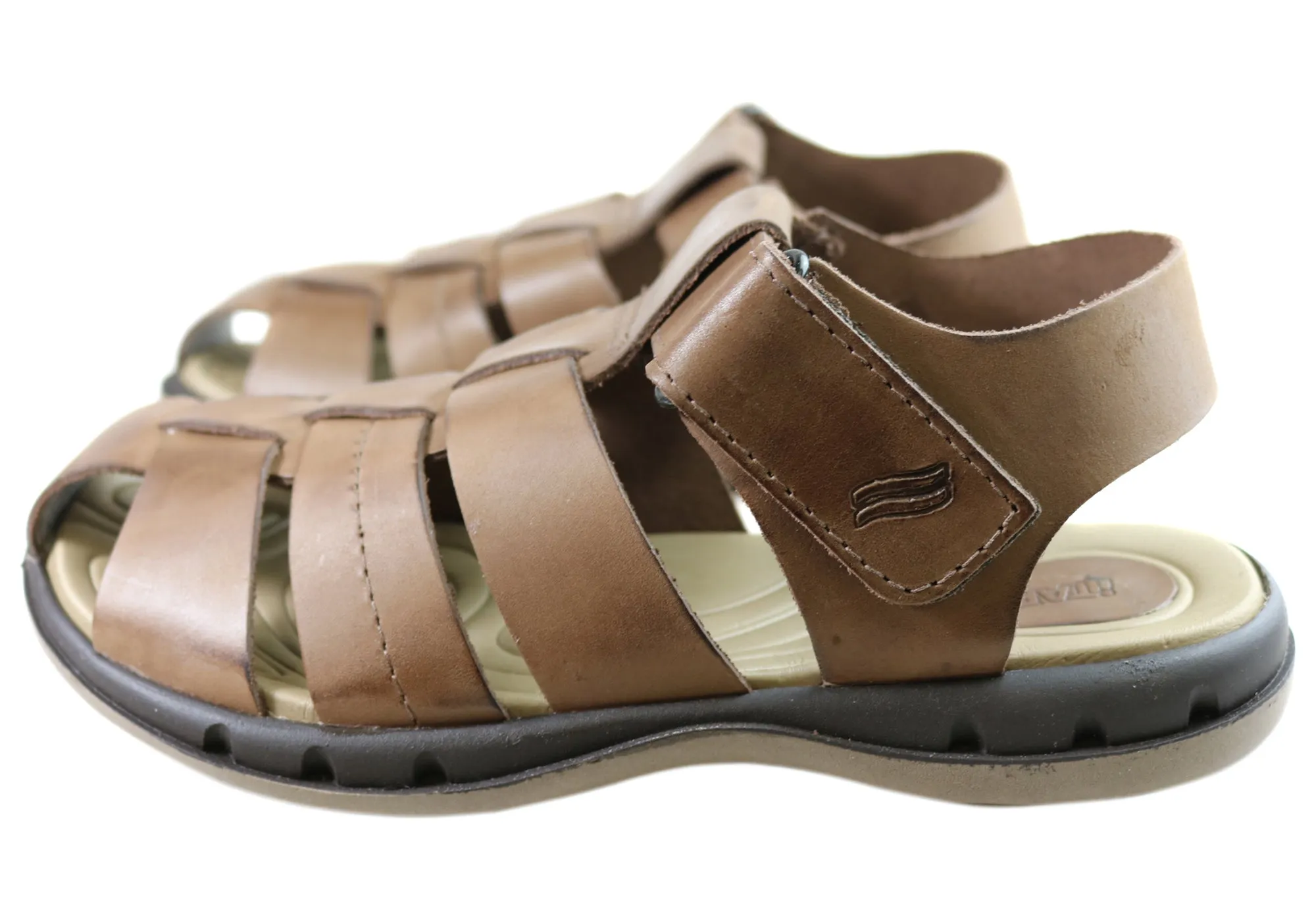 Itapua Troy Mens Leather Comfort Closed Toe Sandals Made In Brazil