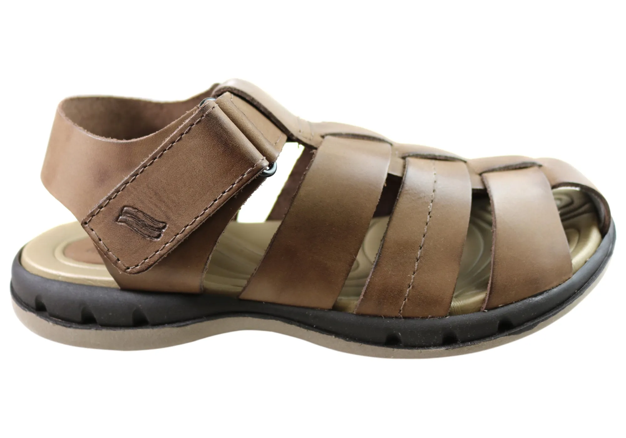 Itapua Troy Mens Leather Comfort Closed Toe Sandals Made In Brazil