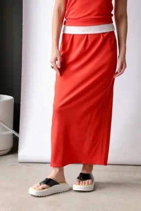 Jersey Skirt - Orange Red