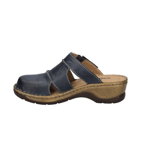 Josef Seibel Catalonia 84 | Dunkelblau Navy Leather | Womens Mule Sandals