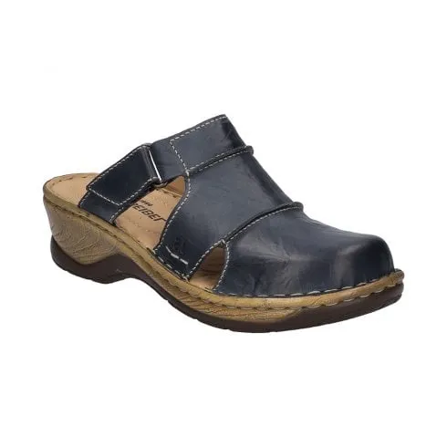 Josef Seibel Catalonia 84 | Dunkelblau Navy Leather | Womens Mule Sandals