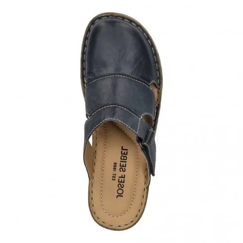 Josef Seibel Catalonia 84 | Dunkelblau Navy Leather | Womens Mule Sandals