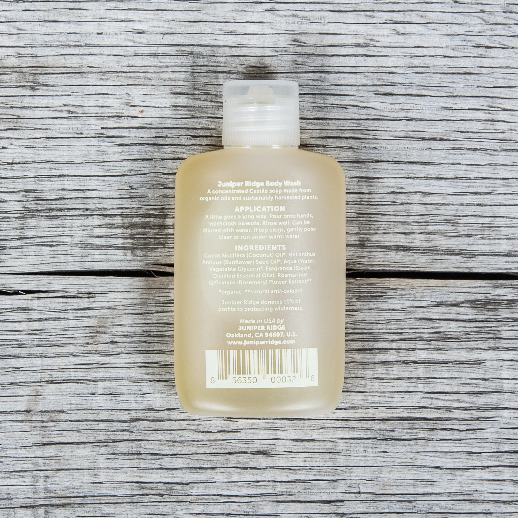 Juniper Ridge Organic Body Wash Desert Cedar 2oz