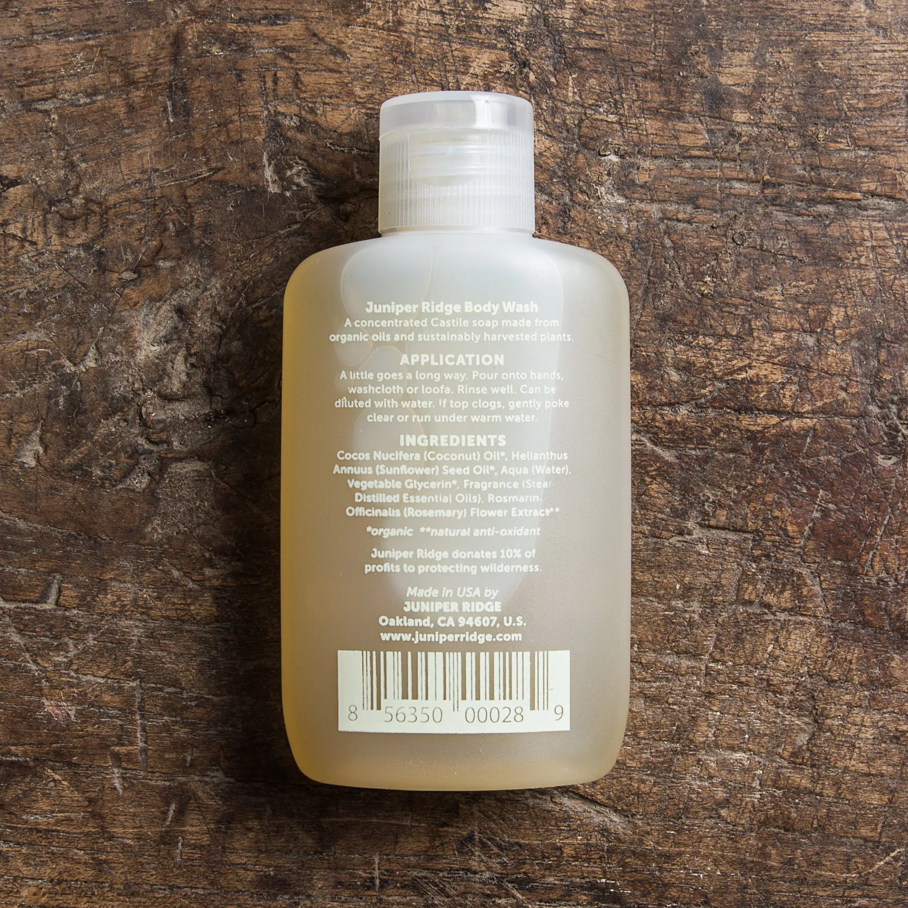 Juniper Ridge Organic Body Wash Redwood Mist 2oz