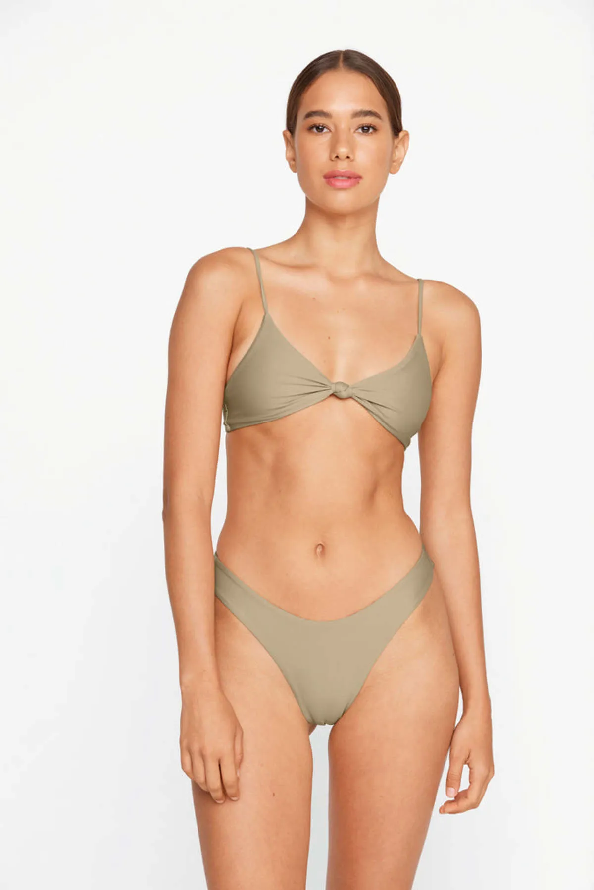 Kaloko 2 Knot Front Bikini Top - Ecru