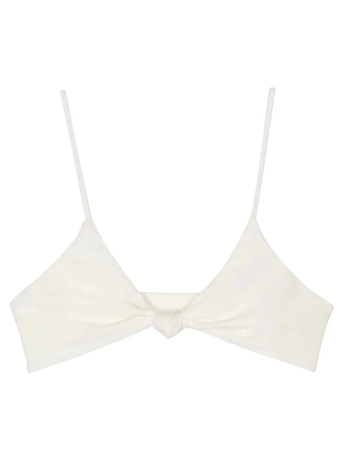 Kaloko 2 Knot Front Bikini Top - Ecru