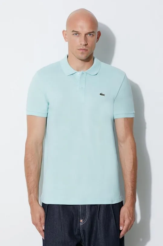 Lacoste cotton polo shirt turquoise color