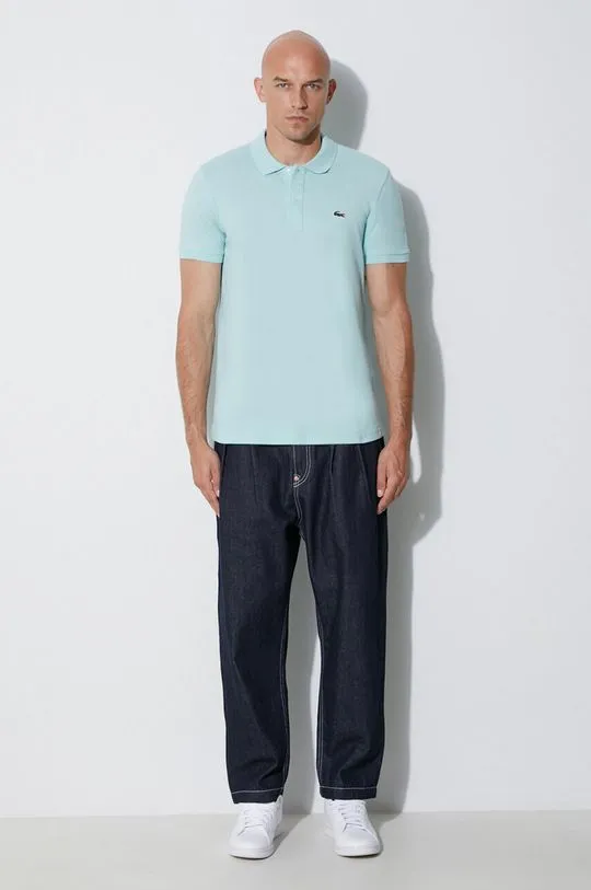 Lacoste cotton polo shirt turquoise color