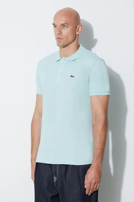 Lacoste cotton polo shirt turquoise color