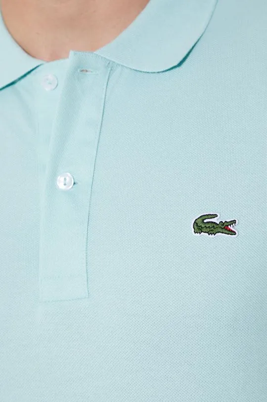 Lacoste cotton polo shirt turquoise color