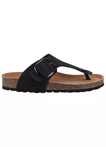 Ladies Black Billie Toepost Sandals by Hush Puppies | Look Again