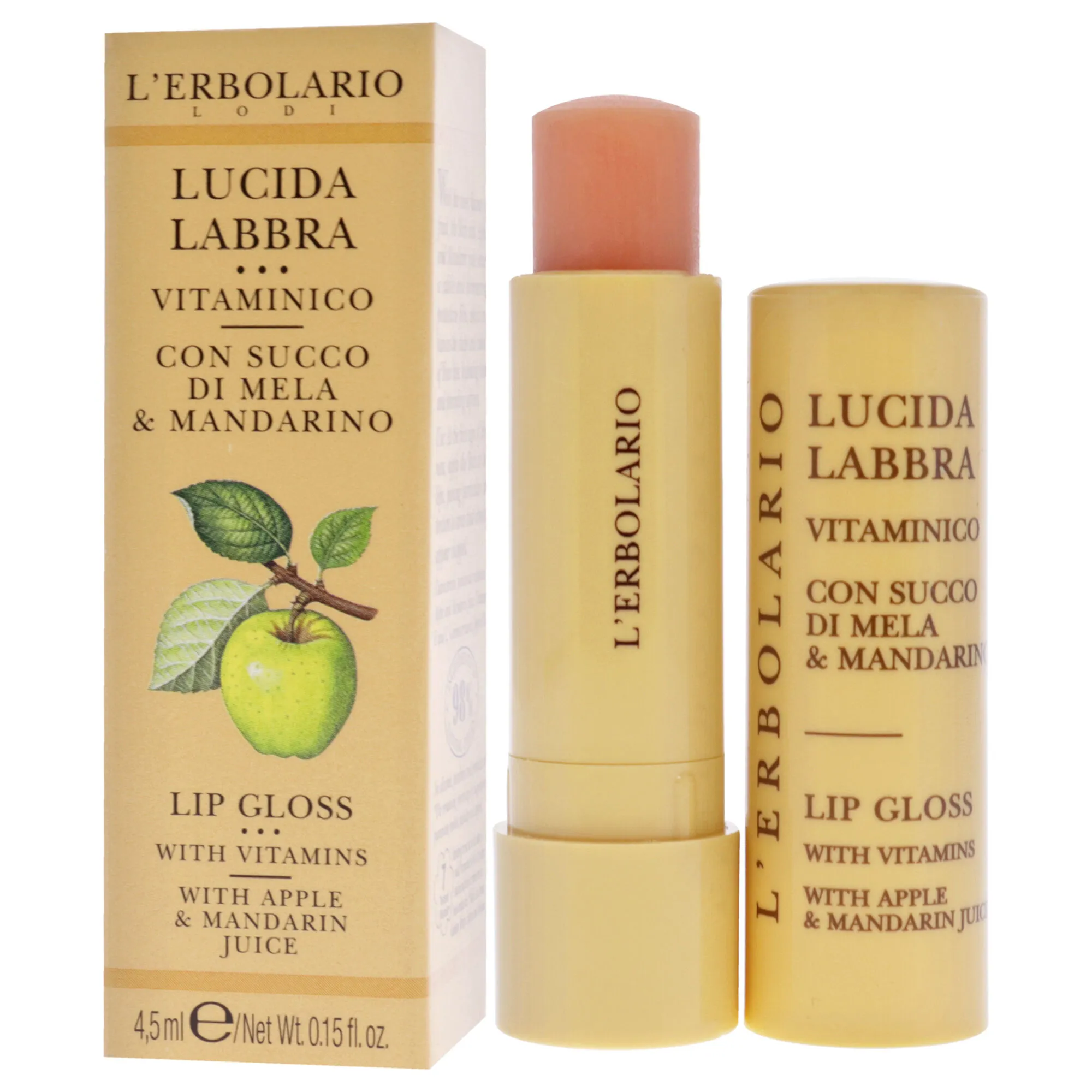 Lip Gloss - Apple and Mandarin Juice by LErbolario for Unisex - 0.15 oz Lip Balm