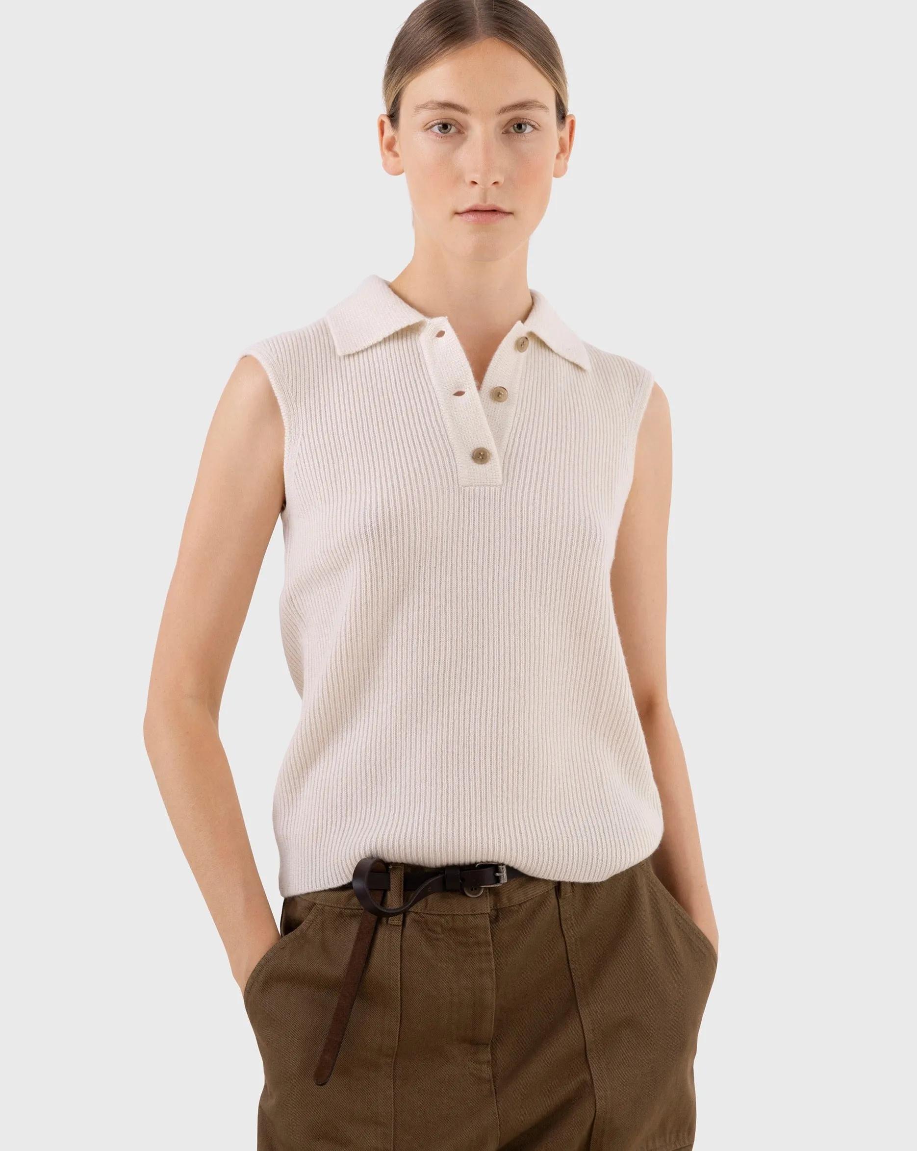 LISA YANG 'Liri' Cashmere Polo Shirt