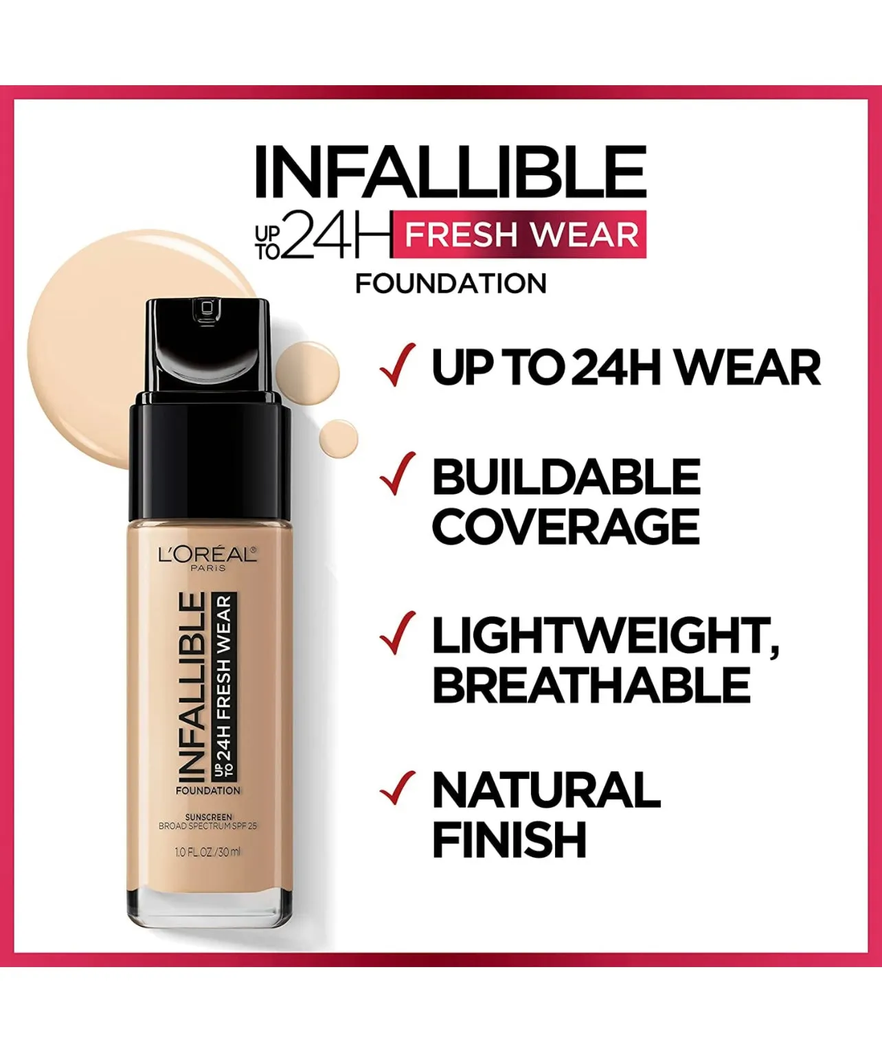 L'oreal Paris Makeup Infallible Up To 24 Hour Fresh Wear Foundation (405 Porcelain)