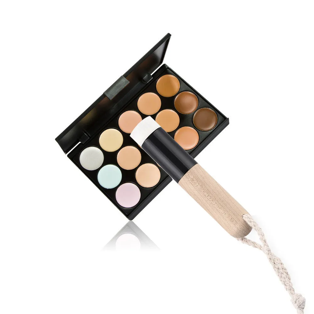 Makeup Face Concealer Makeup 15 Colors Concealer Makeup Camouflage Palette Nose Pore Clear Brush