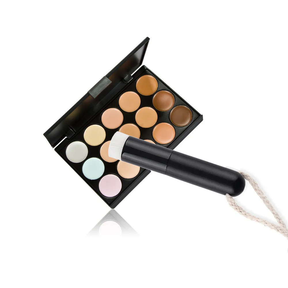 Makeup Face Concealer Makeup 15 Colors Concealer Makeup Camouflage Palette Nose Pore Clear Brush