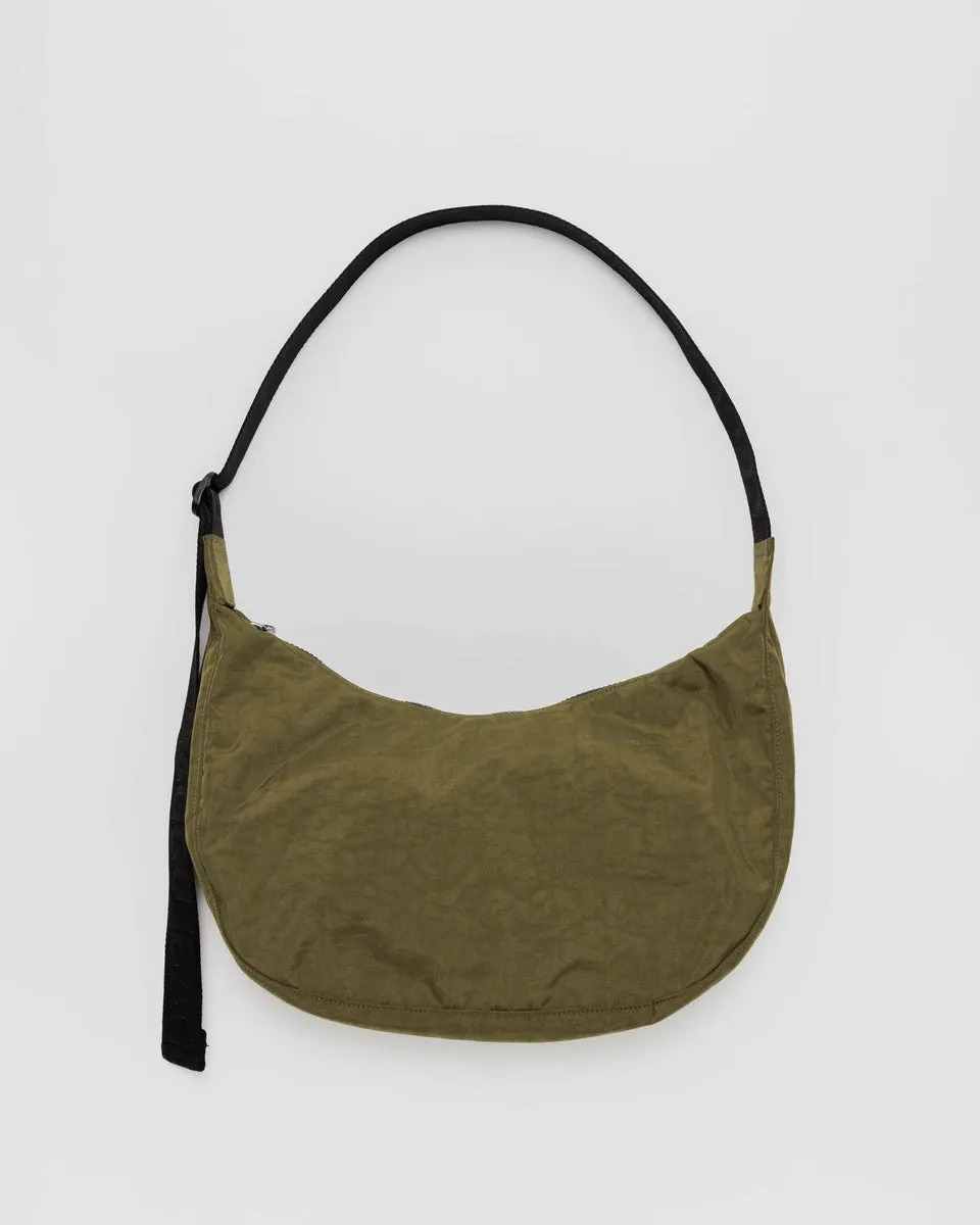 Medium Nylon Crescent Bag - Olive