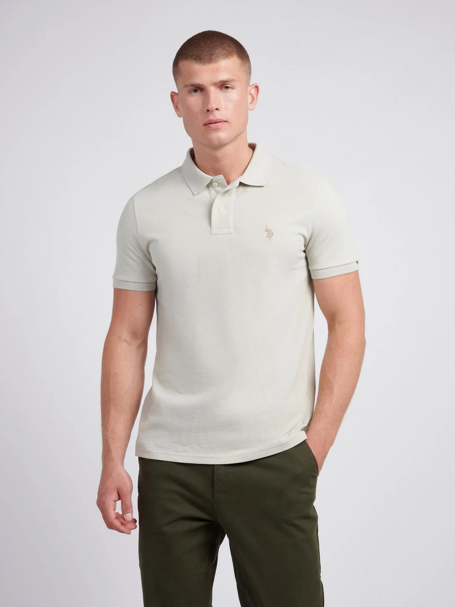 Mens Pique Polo Shirt in Moonstruck