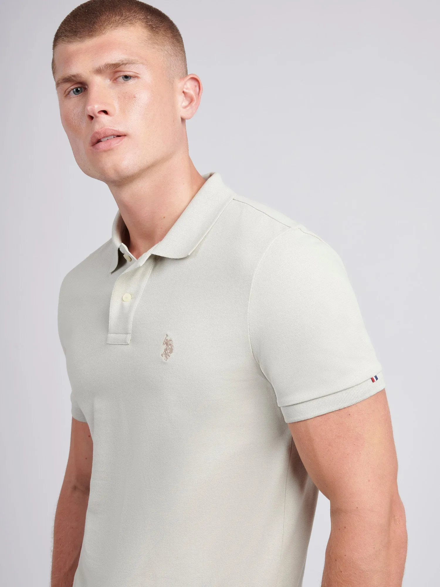 Mens Pique Polo Shirt in Moonstruck