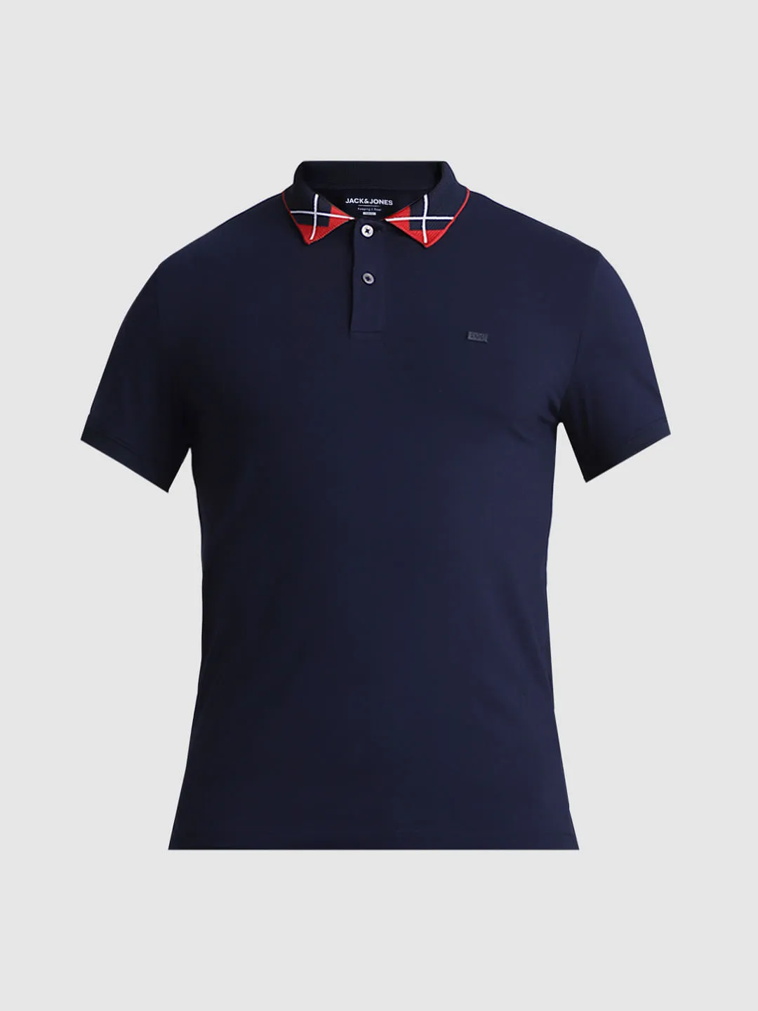 Navy Blue Jacquard Polo T-shirt