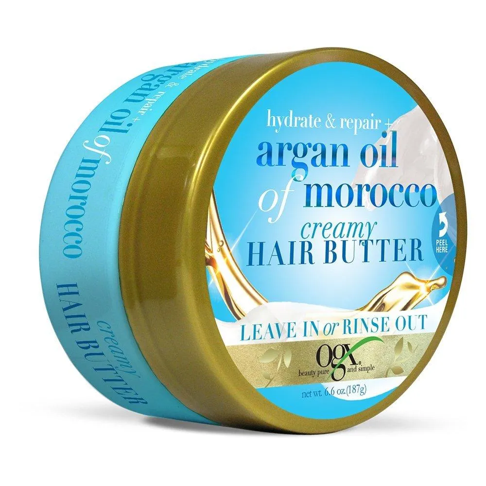 OGX Hydrate & Repair + Argan Oil of Morocco Creamy Hair Butter, for Dry Hair, 6.6 oz