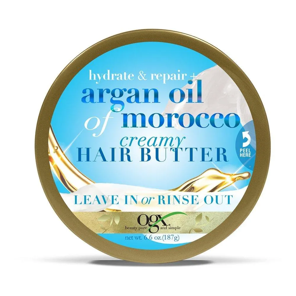 OGX Hydrate & Repair + Argan Oil of Morocco Creamy Hair Butter, for Dry Hair, 6.6 oz