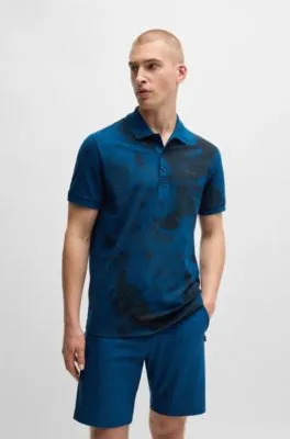 Polo shirt with decorative reflective print