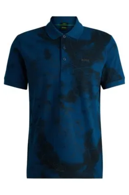 Polo shirt with decorative reflective print